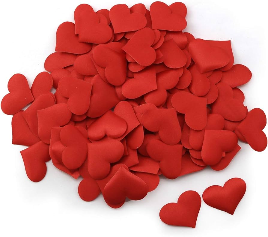 Heart satin confetti- 1000 pcs per bag