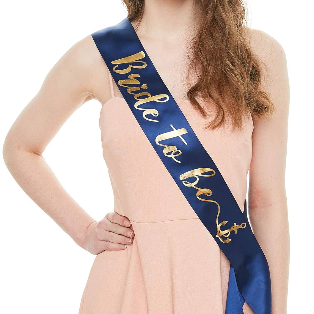 Bride To Be Sash Navy Blue And Gold