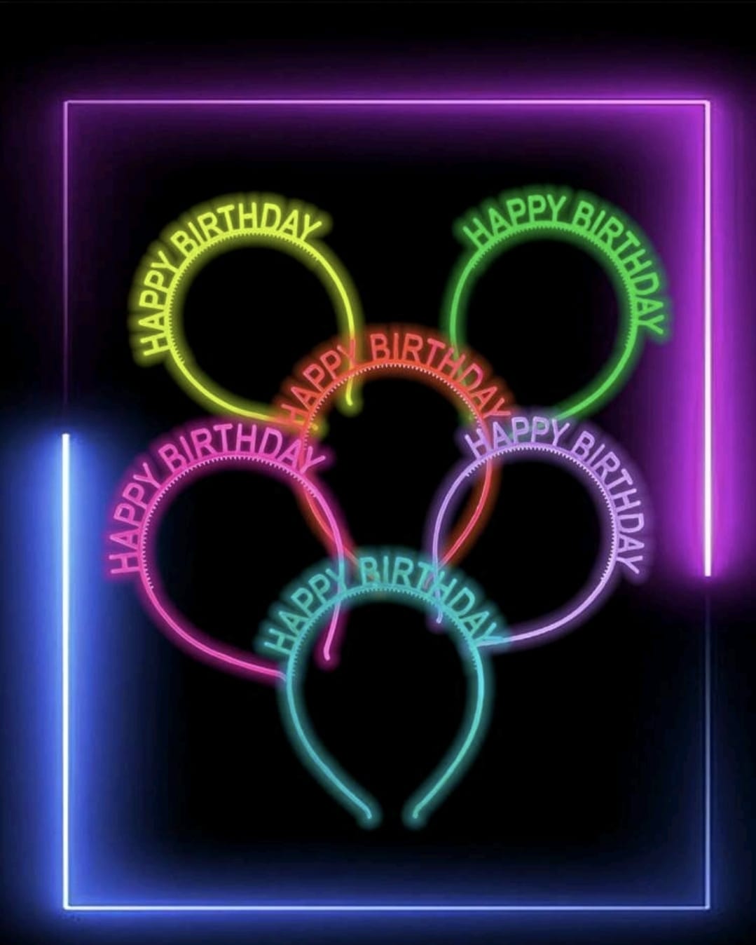 6pcs luminous happy birthday headband