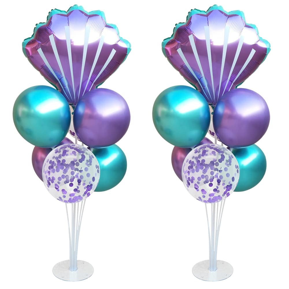 mermaid balloons on stand - set of 2