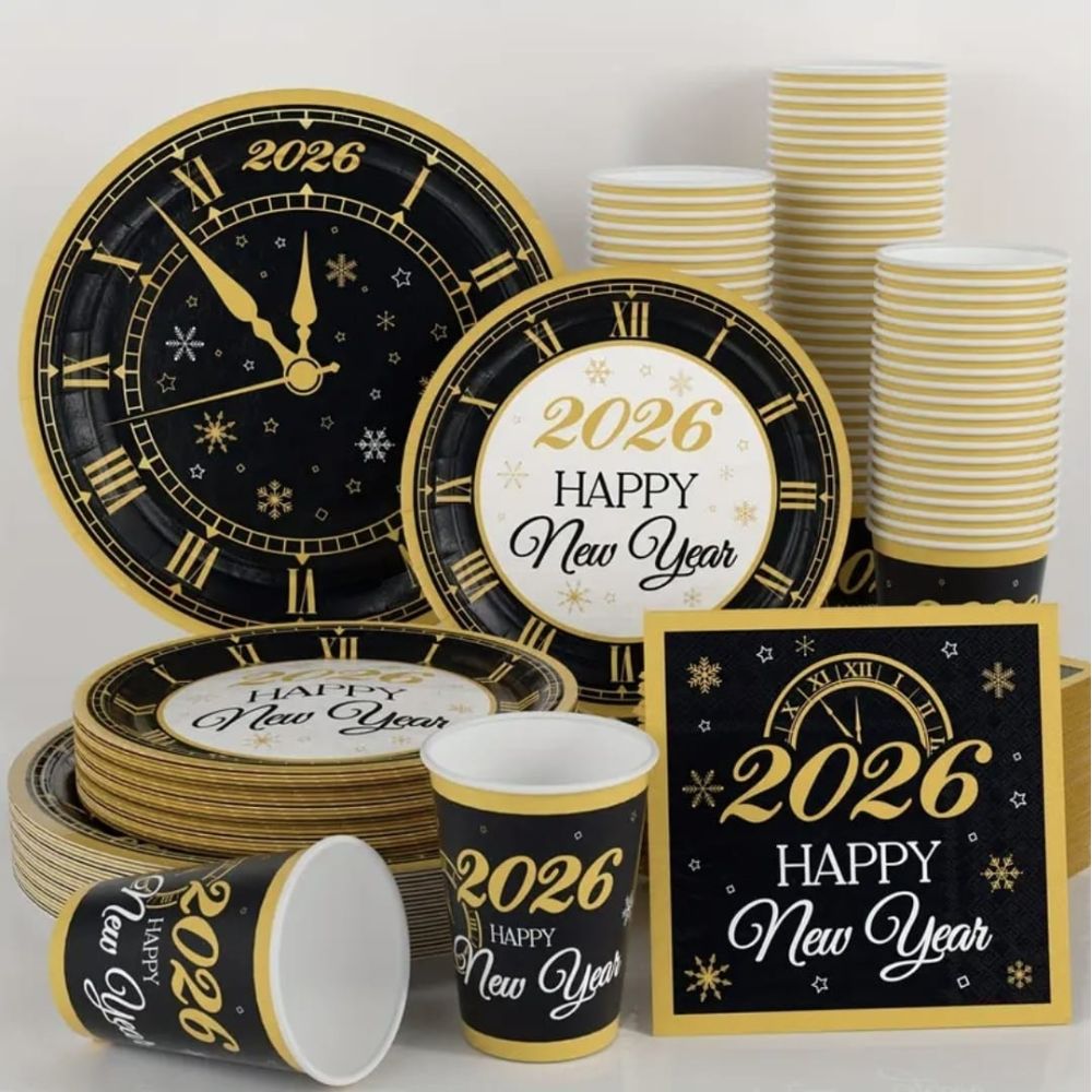 2026 New Year Plate Cup Set Serves 10
