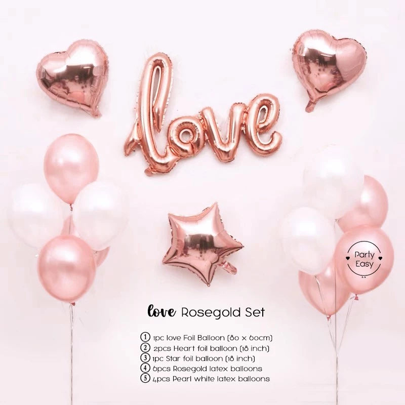 Elegant Rosegold Love Balloon Set β DIY or Ready-to-Use