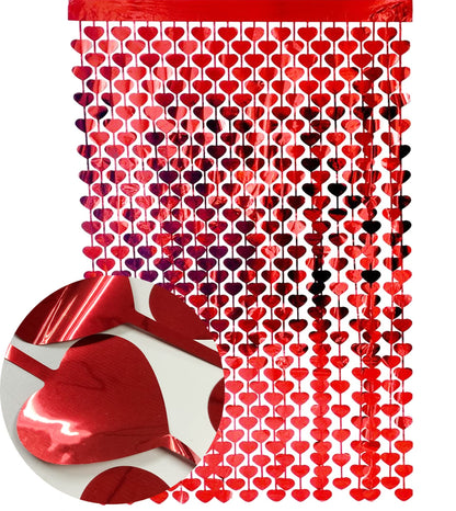 2*1M Backdrop Curtain foil  - Red heart