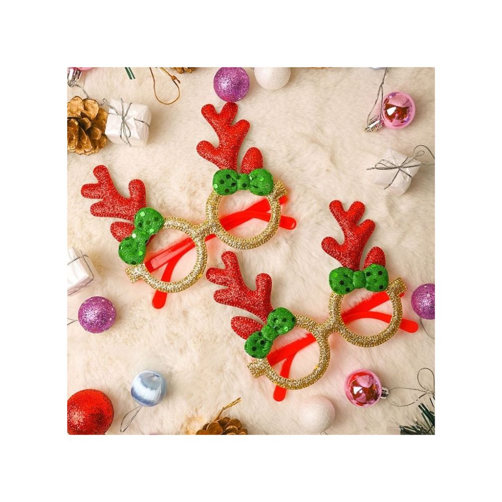 Red & Gold Christmas Theme Party Glasses 1pc