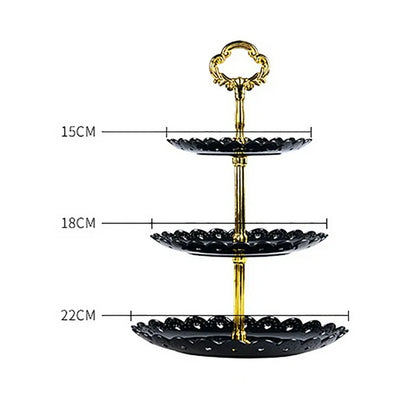Black Gold Plastic Dessert Stand Pastry Stand Cake Stand Cupcake Stand Holder Serving Platter