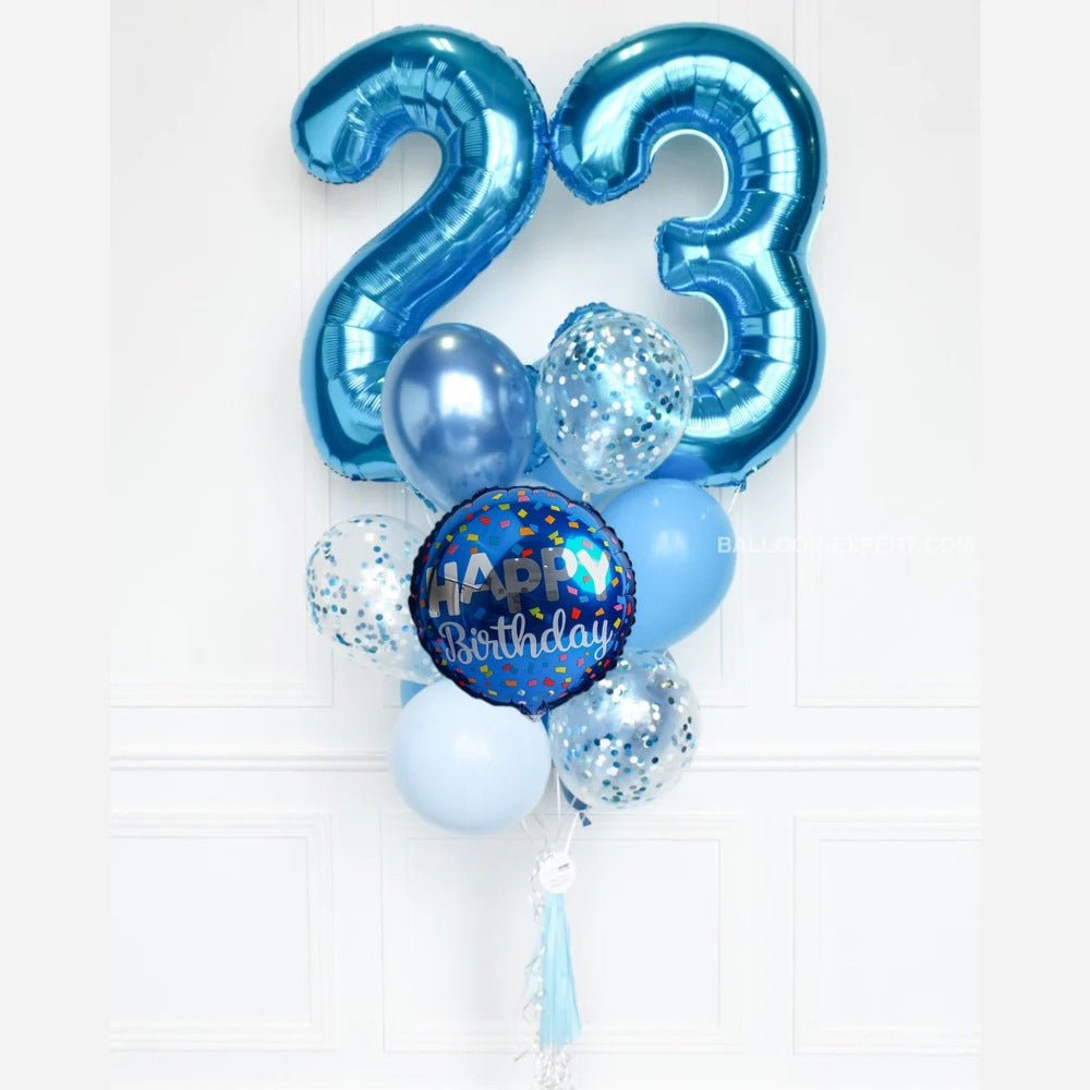 birthday balloon with number helium bunch