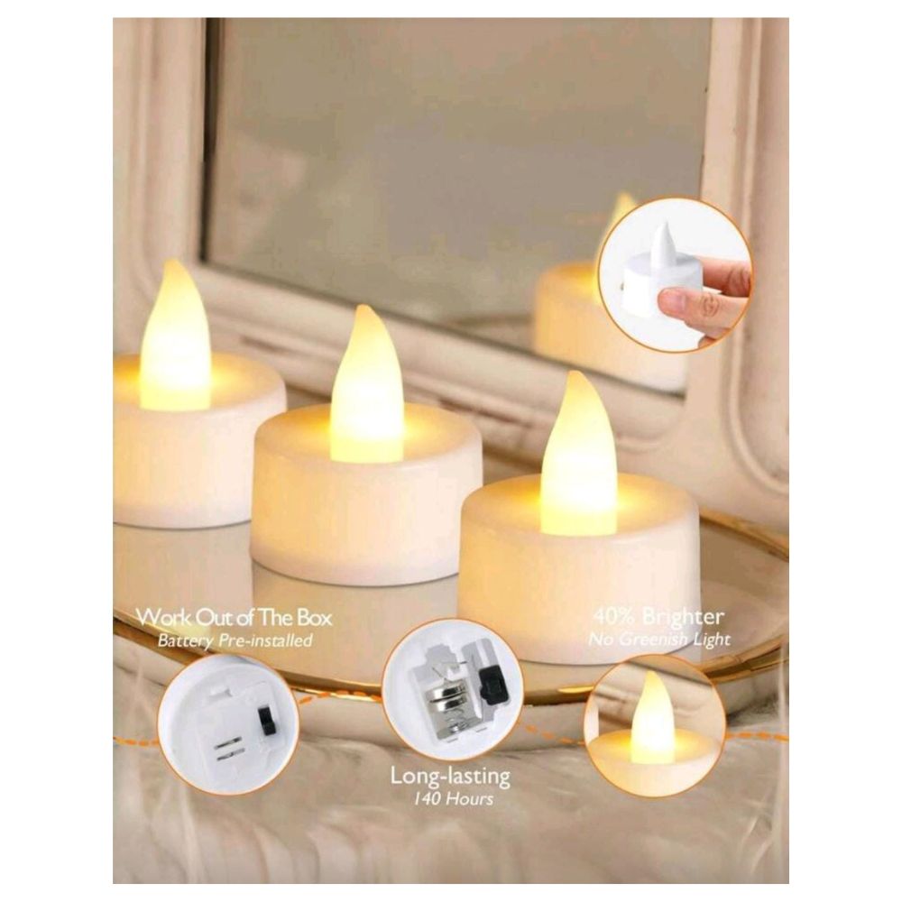 Simple Electric Candles - Pack of 6 Includes Battery