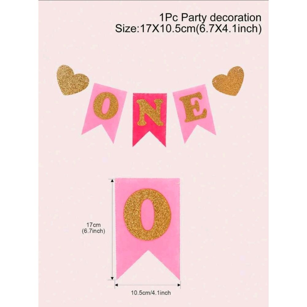 One Pink First Birthday Banner