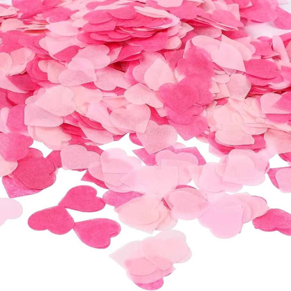 Pink Tissue Heart Confetti