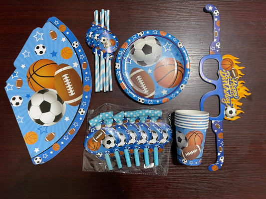 Sports plate cup and party favors