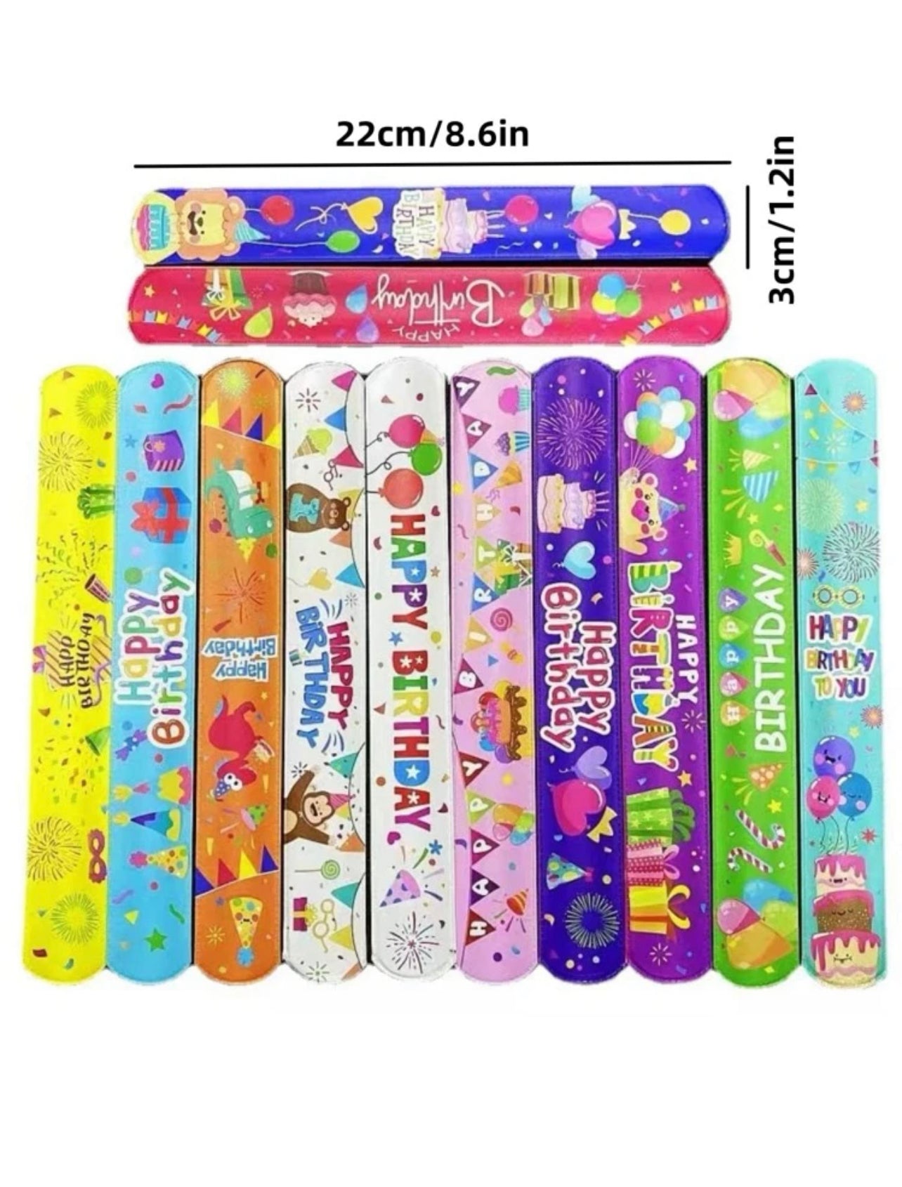 Happy birthday wrist band - pack of 12