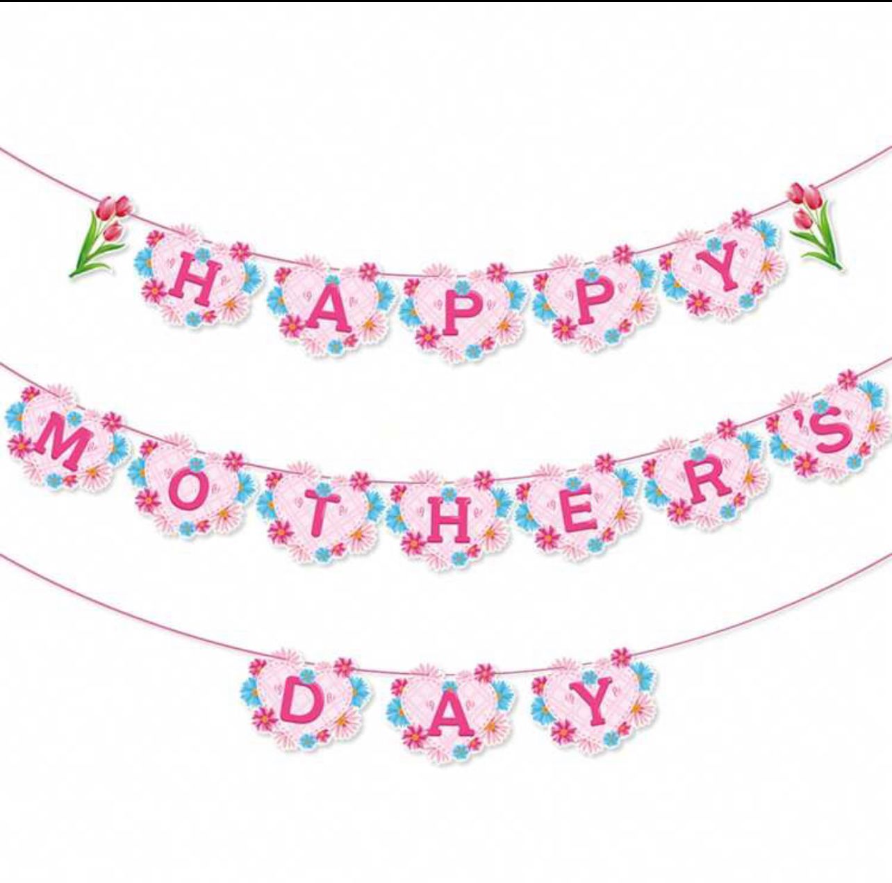 flower happy mother's day banner