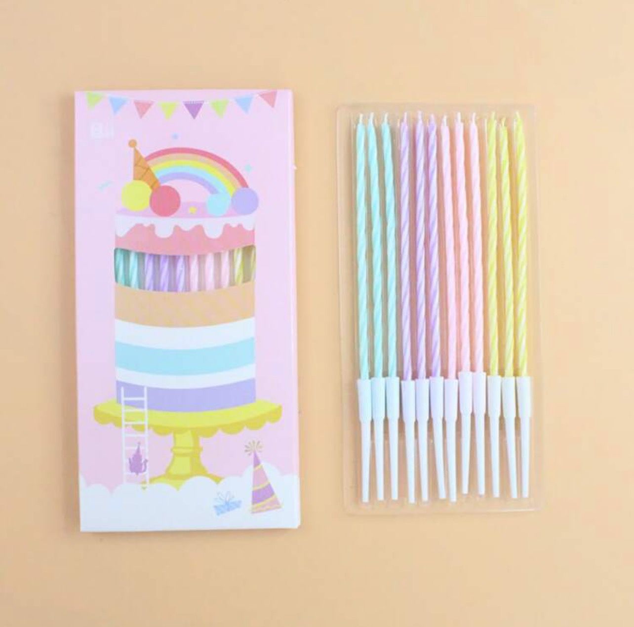 Thin candles - pastel color