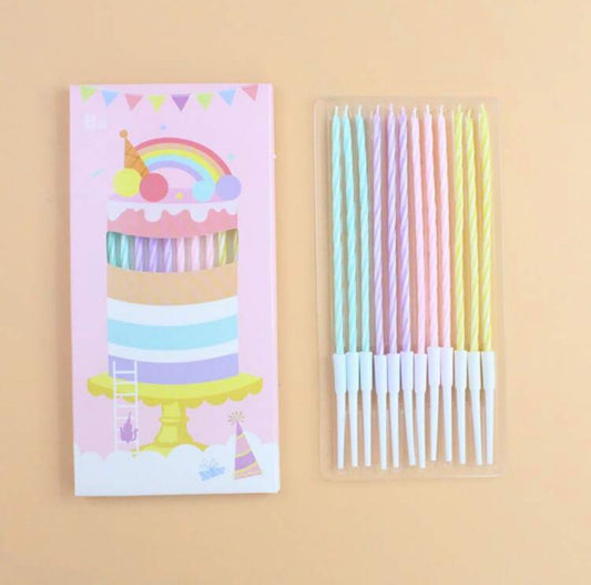 Thin candles - pastel color