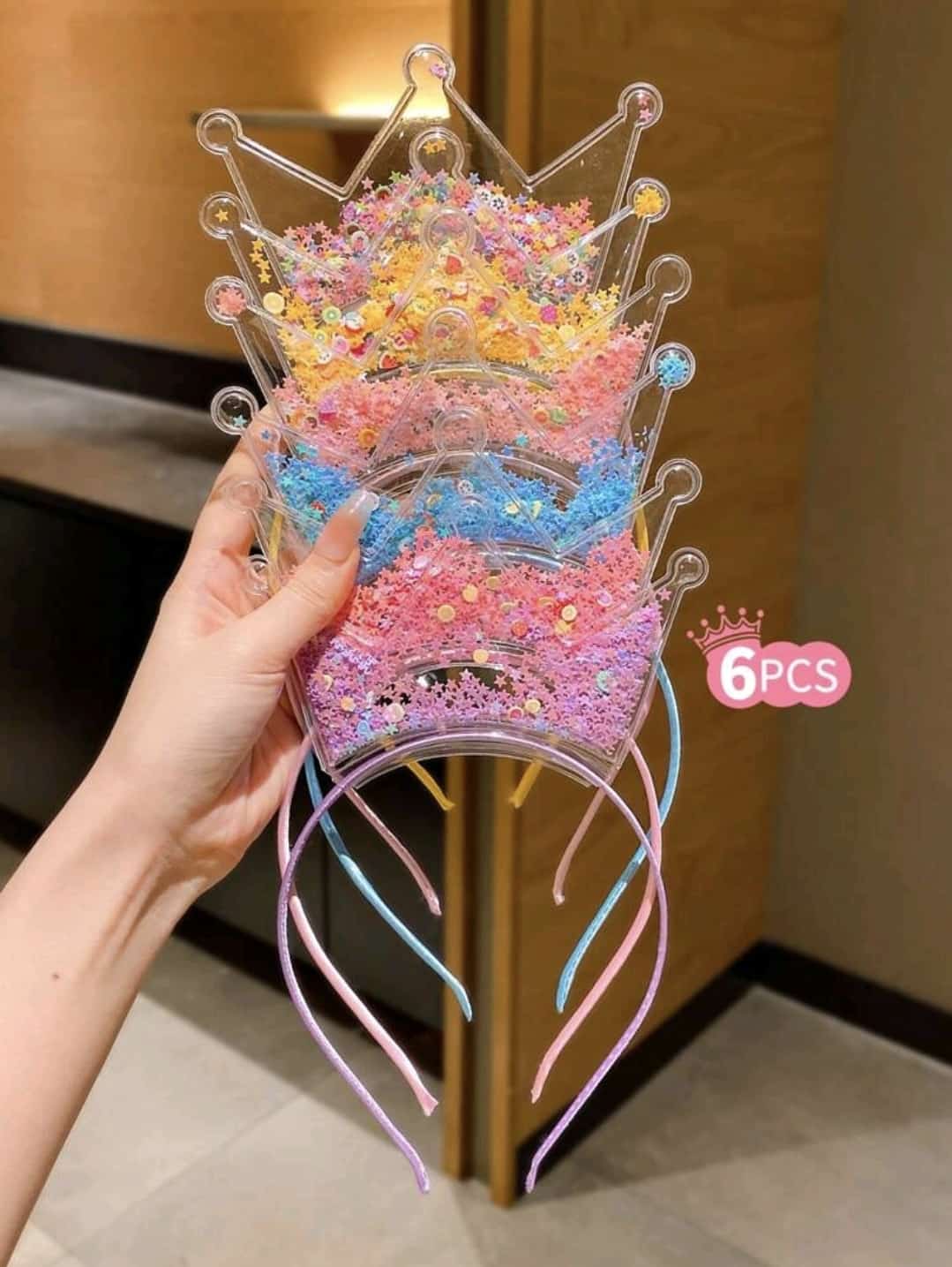 6pcs cute crown shaped headband