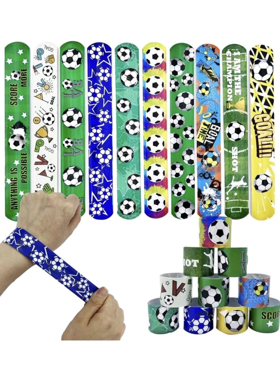 Football Slap Wrist Band 10 pcs