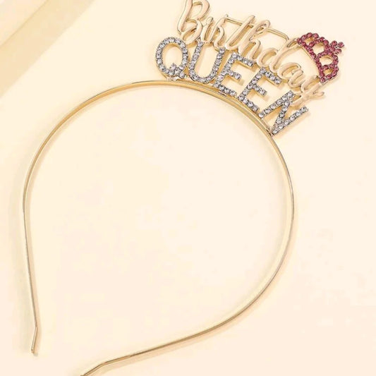 Birthday queen Glitter Crown Headband