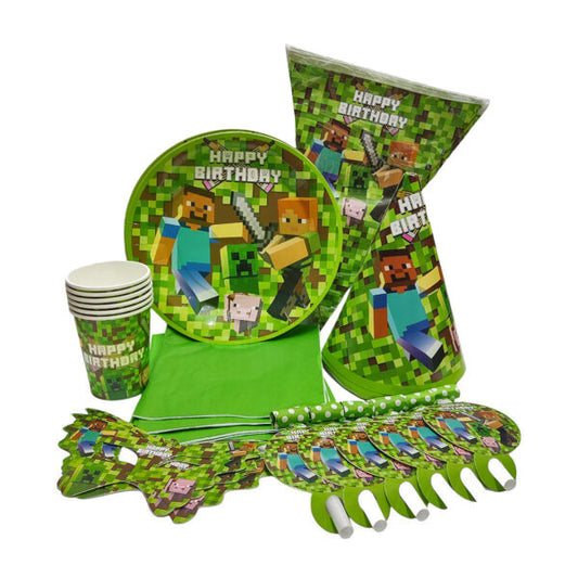37-Pieces Minecraft Party Packs Disposable Tableware Sets