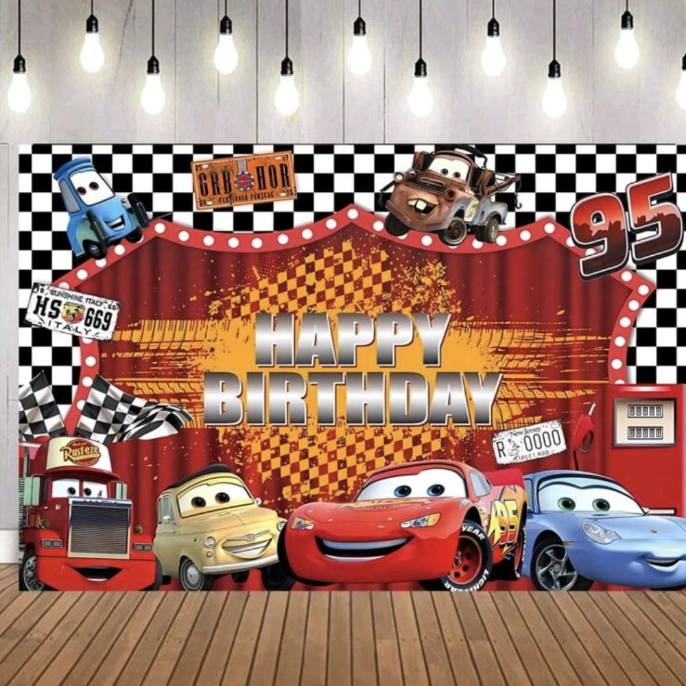 Mcqueen backdrop poster for birthday 210x150cm