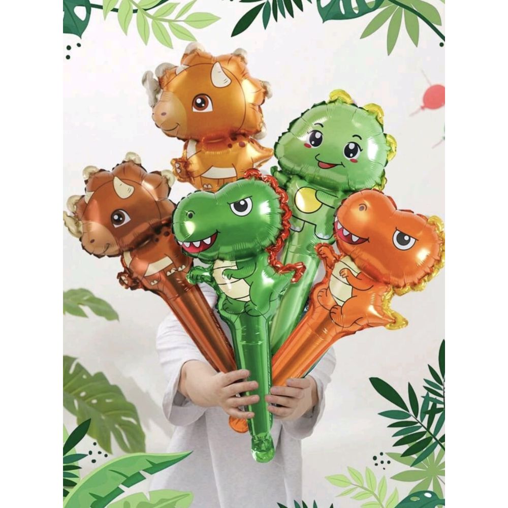 10pcs non inflated handheld dinosaur