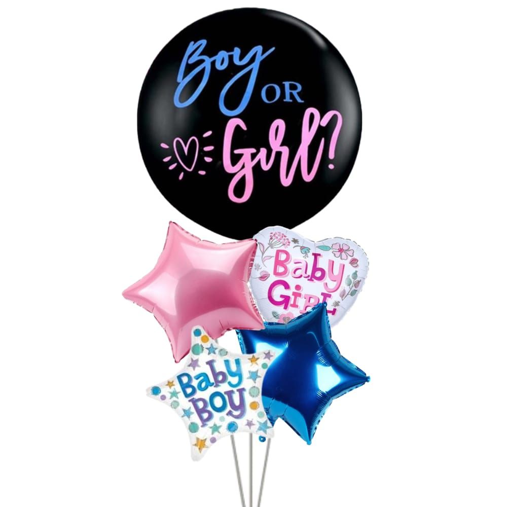 5 pcs gender reveal helium bunch