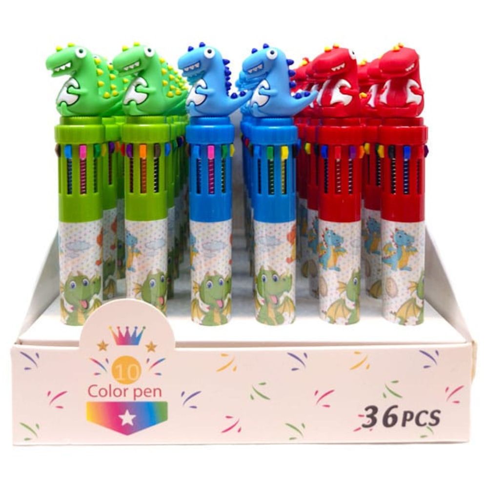 Dinosaur 10 color pens pack of 3