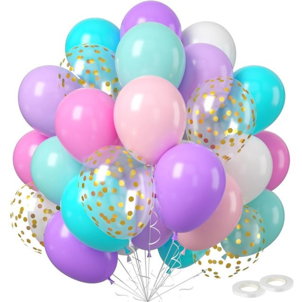 Pastel mermaid shades 10 pcs helium balloons