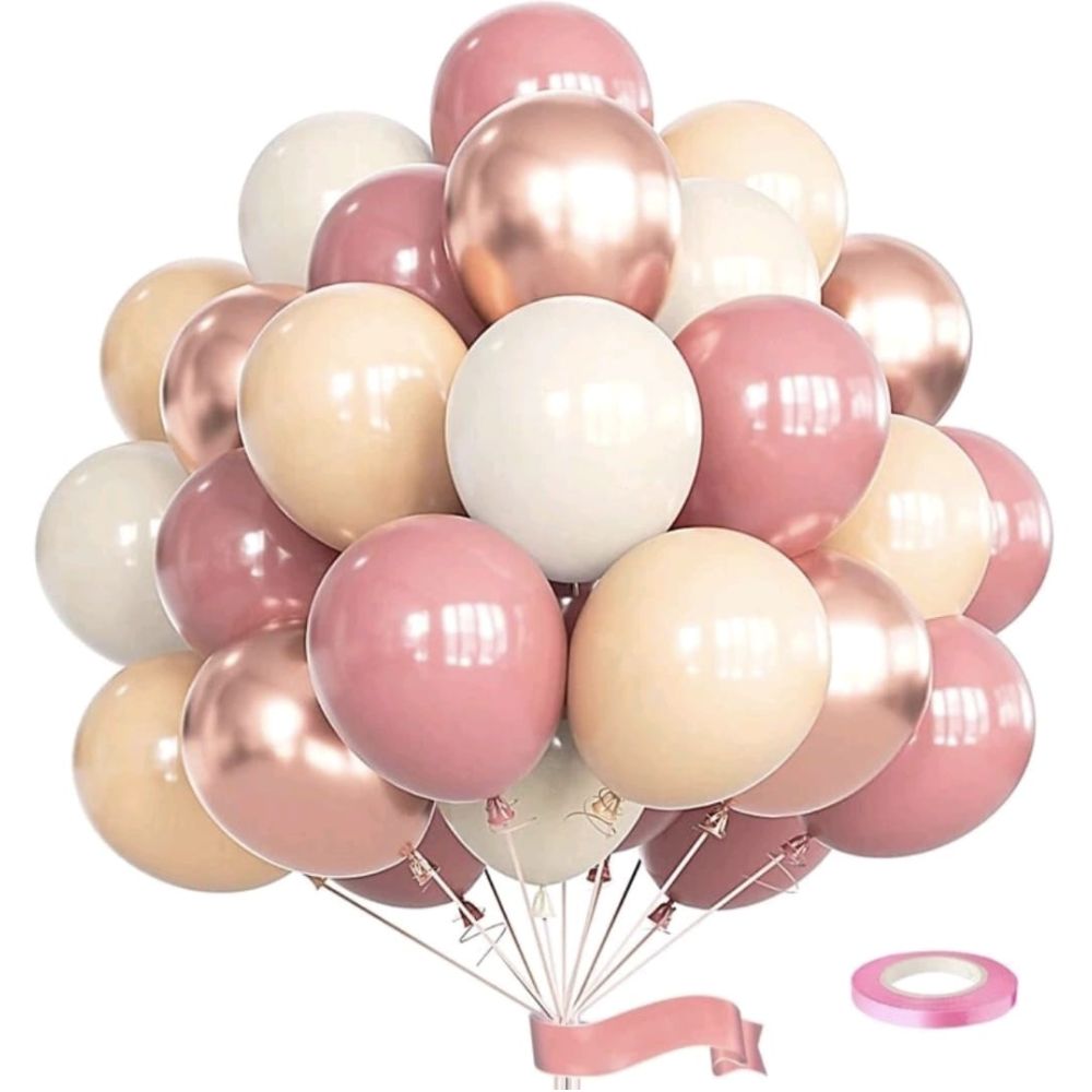 Dusty pink and apricot 10pcs helium balloons