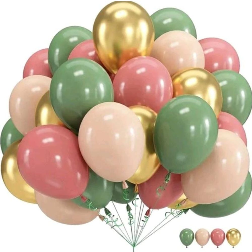 Sage green and retro pink balloons