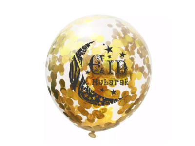 Eid mubarak confetti balloons
