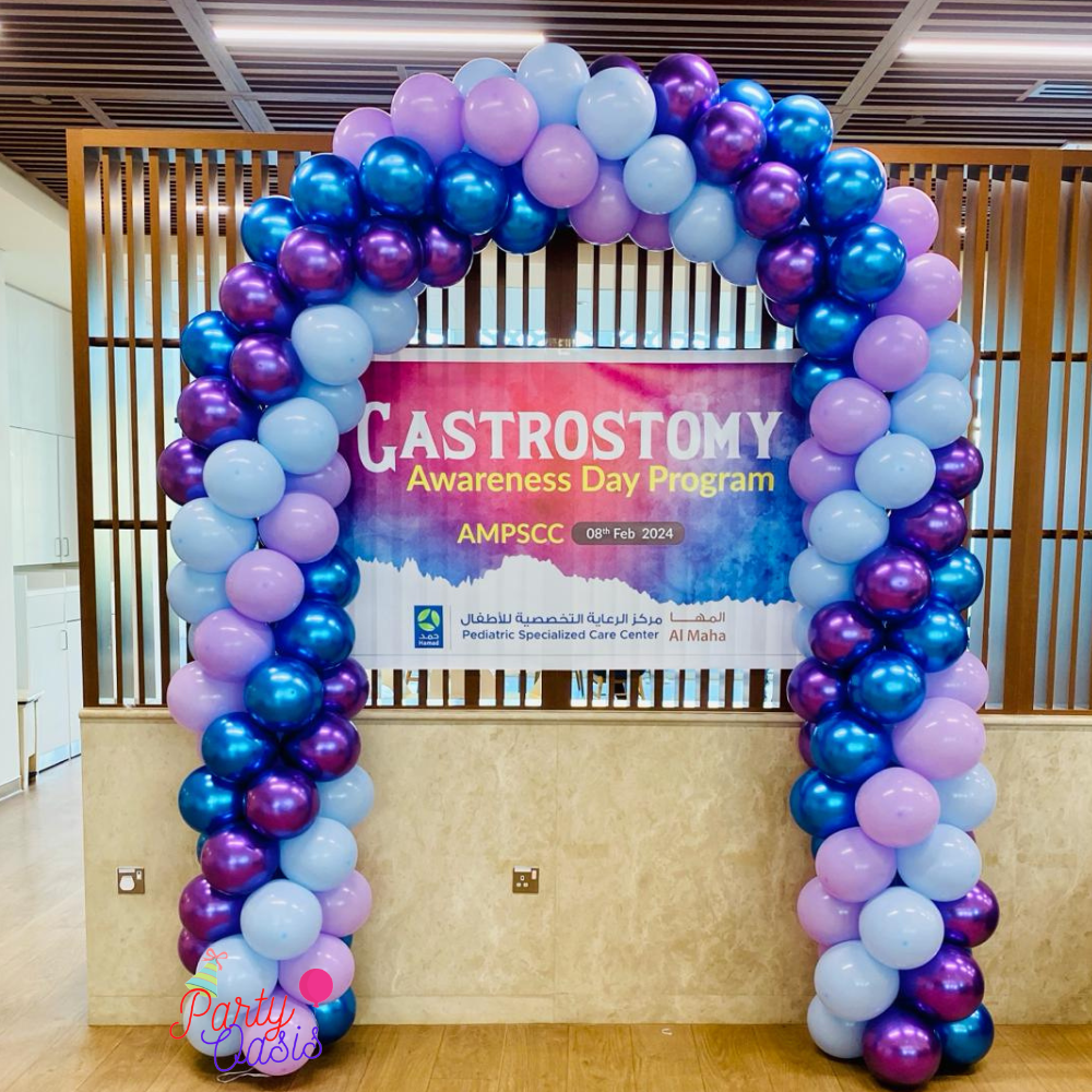 Custom Balloon Arch with Event Poster