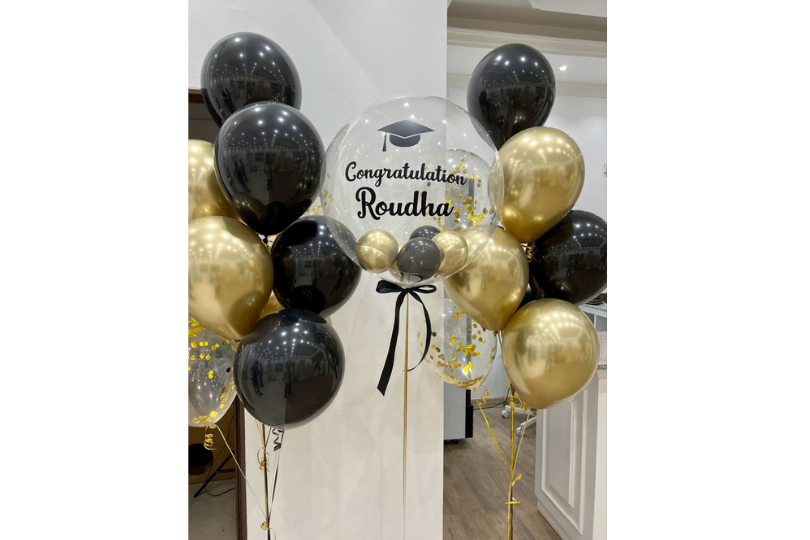 personalized helium balloon 20 latex balloons and 1 bobo balloon