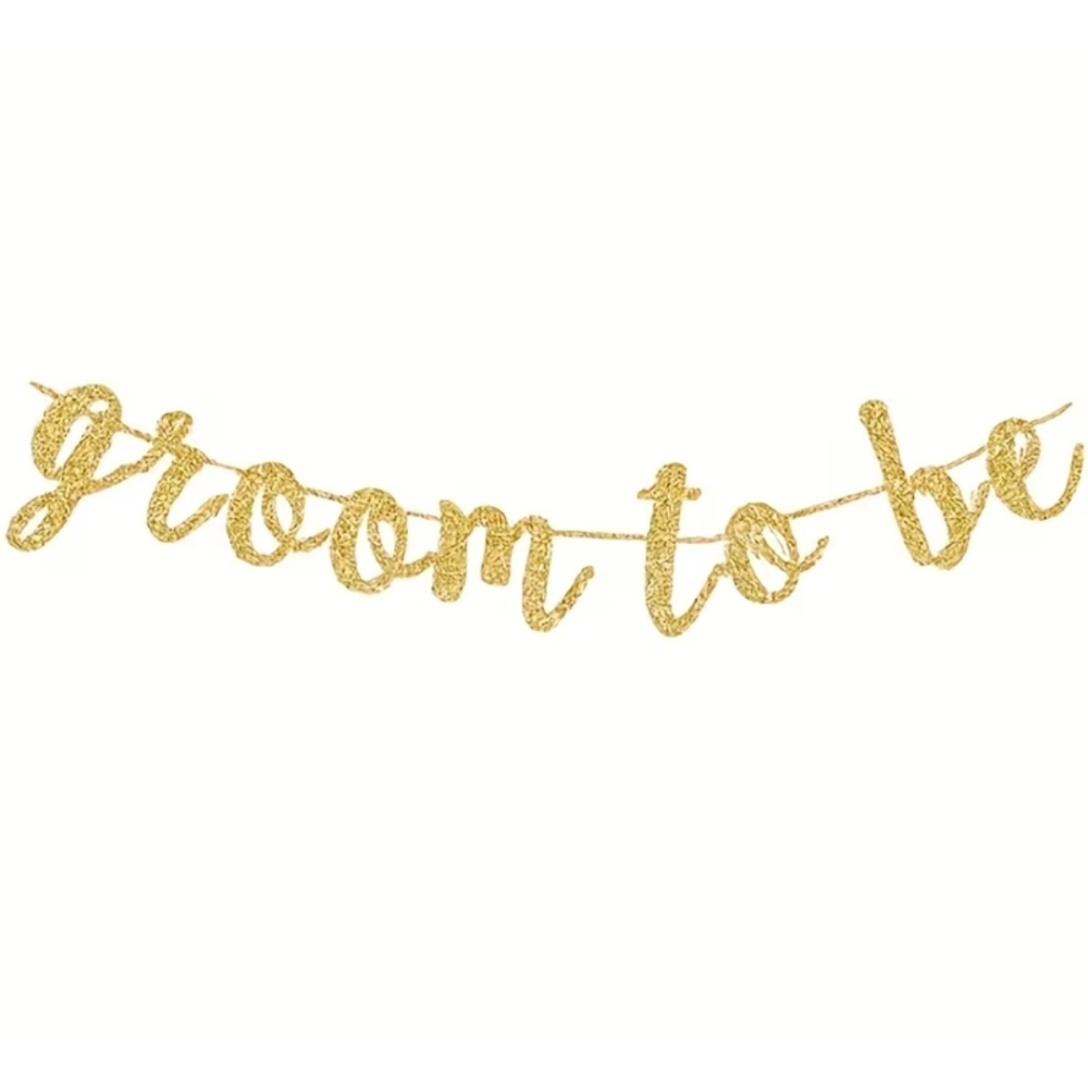 Groom to be golden paper banner