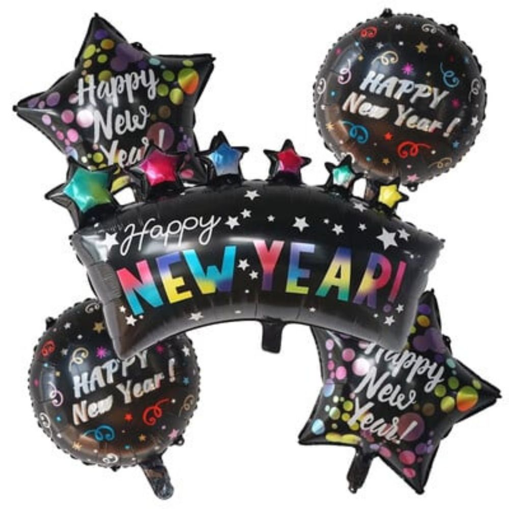 New Year Color Pop Balloons 5pcs
