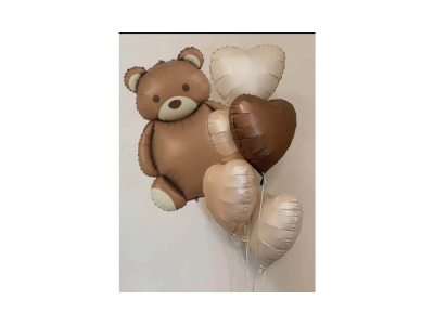 Brown Heart Teddy Set