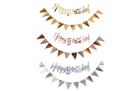 Birthday Banner With Triangle Pull Flag.