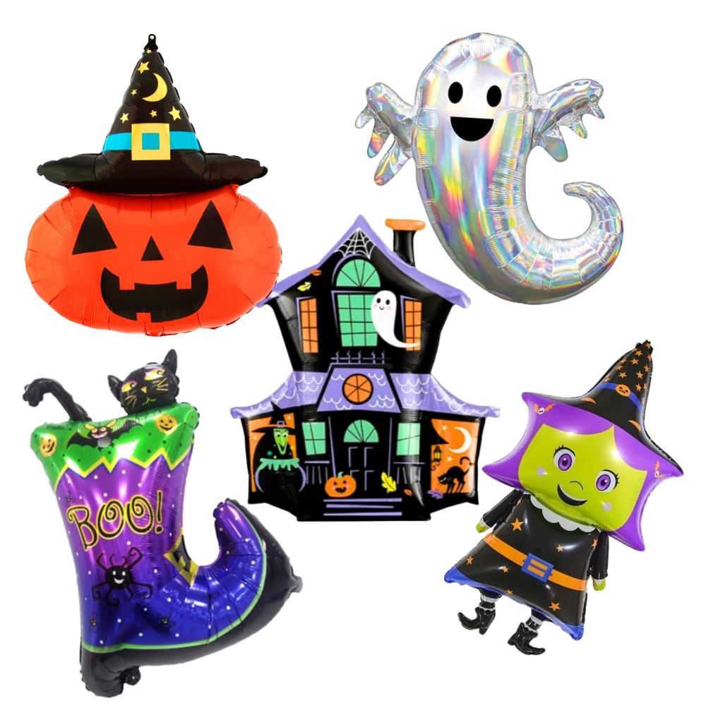 Big Spooky Scary Boo Helium Balloons 5 Pcs