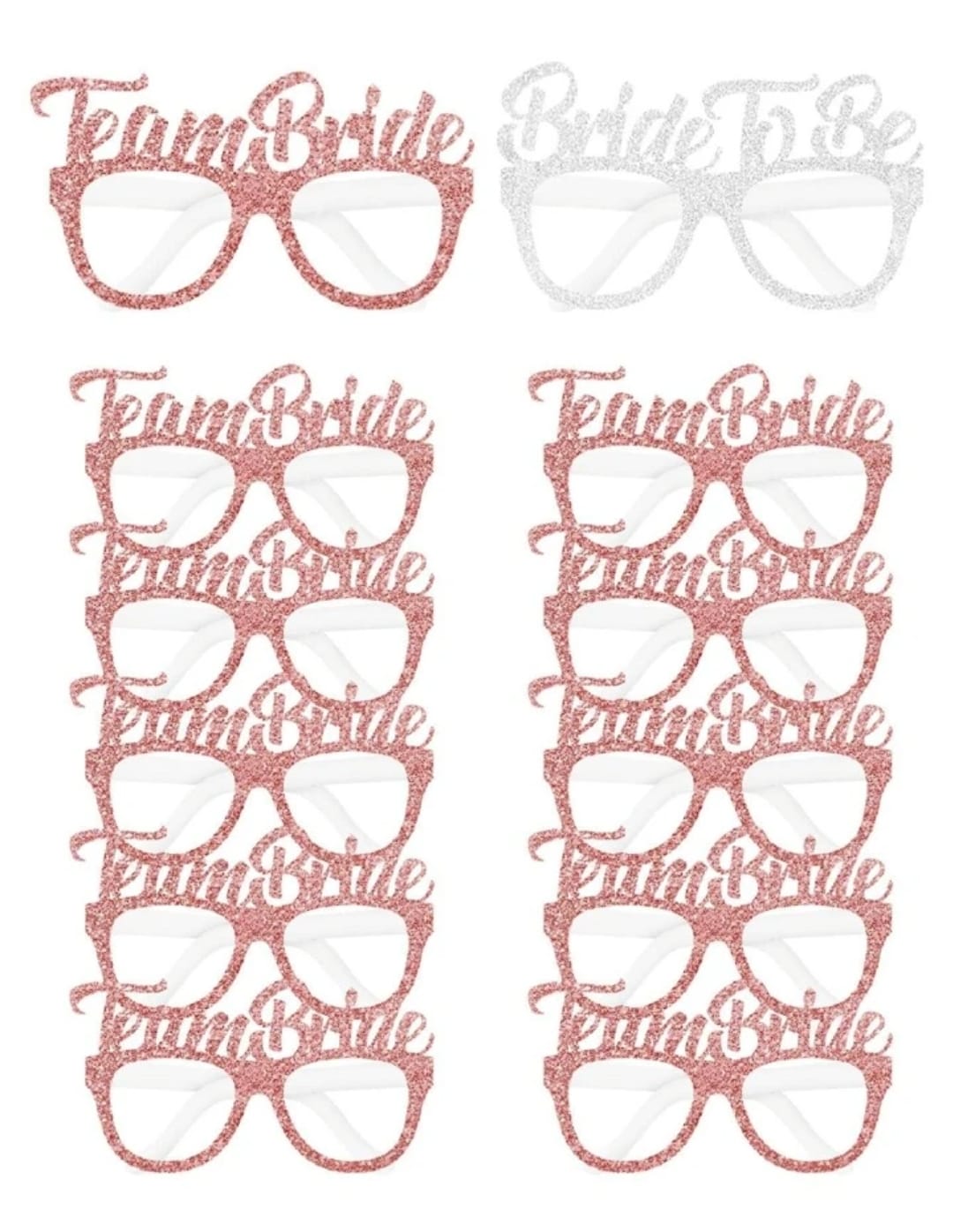 bride to be and team bride eye frame props - pack of 12