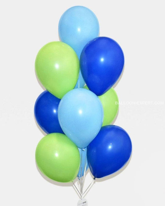 blue green balloons set