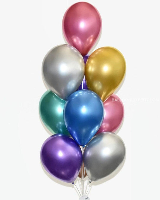 mix chrome balloons - 10pcs
