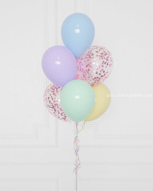 pastel balloon bunch - 7 pcs