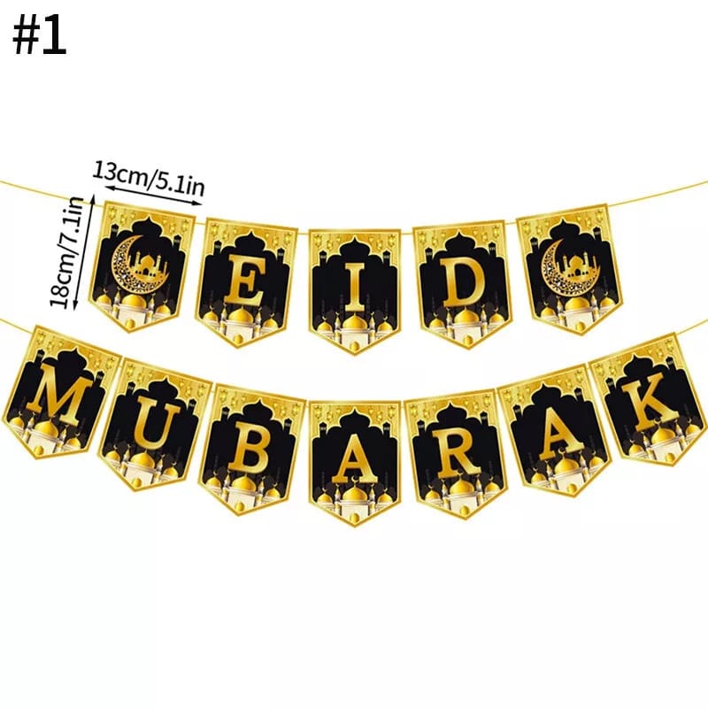 Black gold eid banner