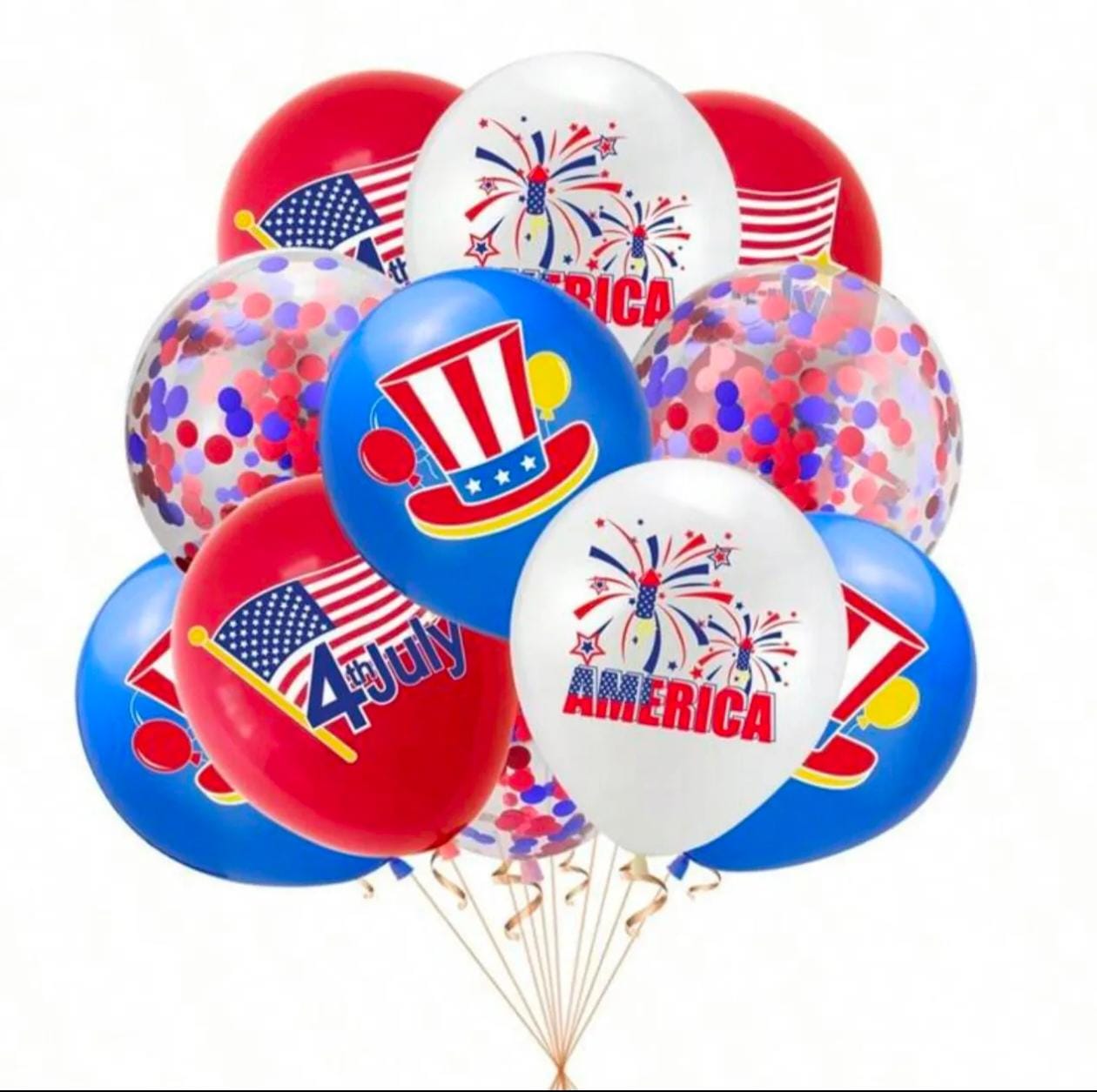 10 Pcs Independence Day 4th July Helium Filled Balloons