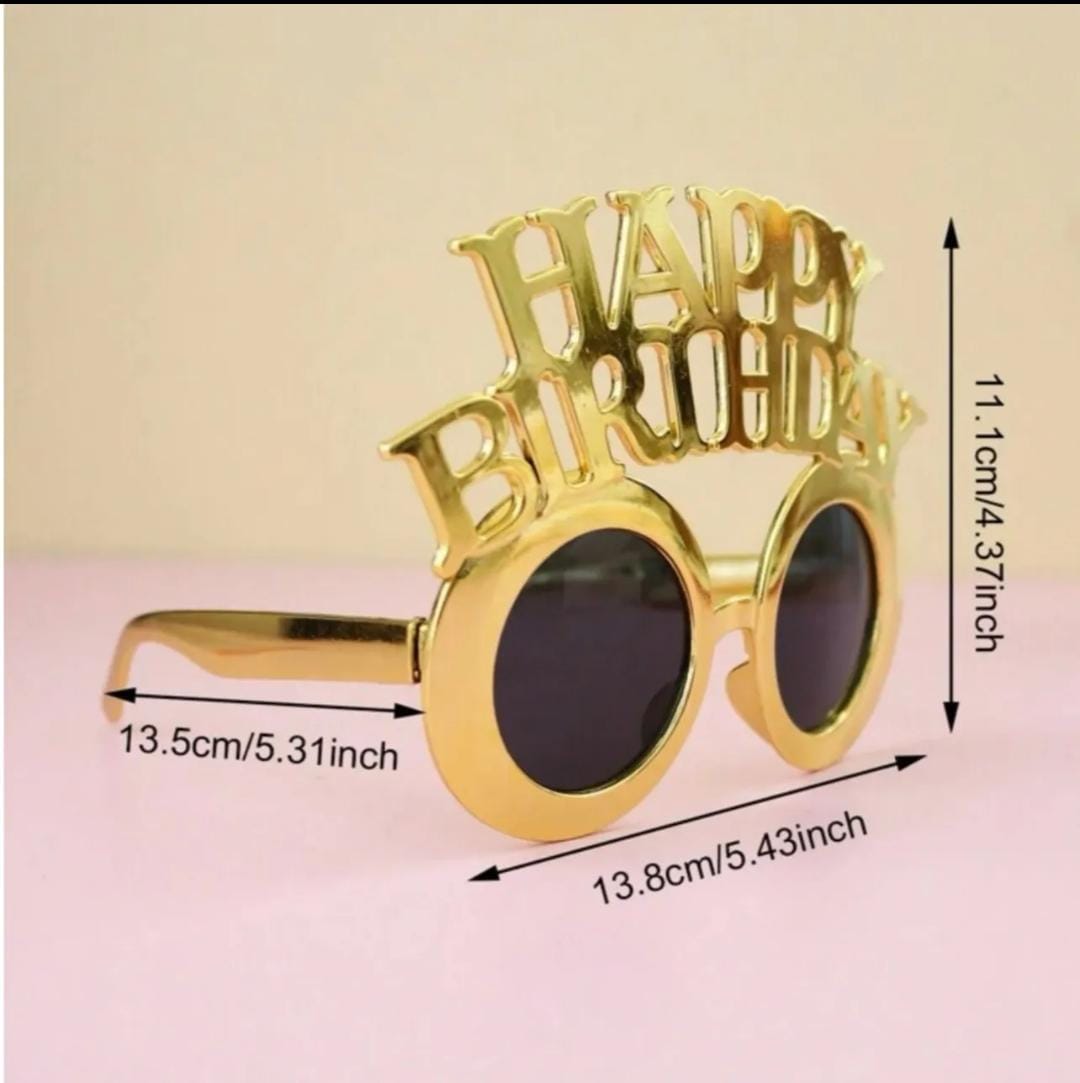 Happy Birthday Glass- Gold