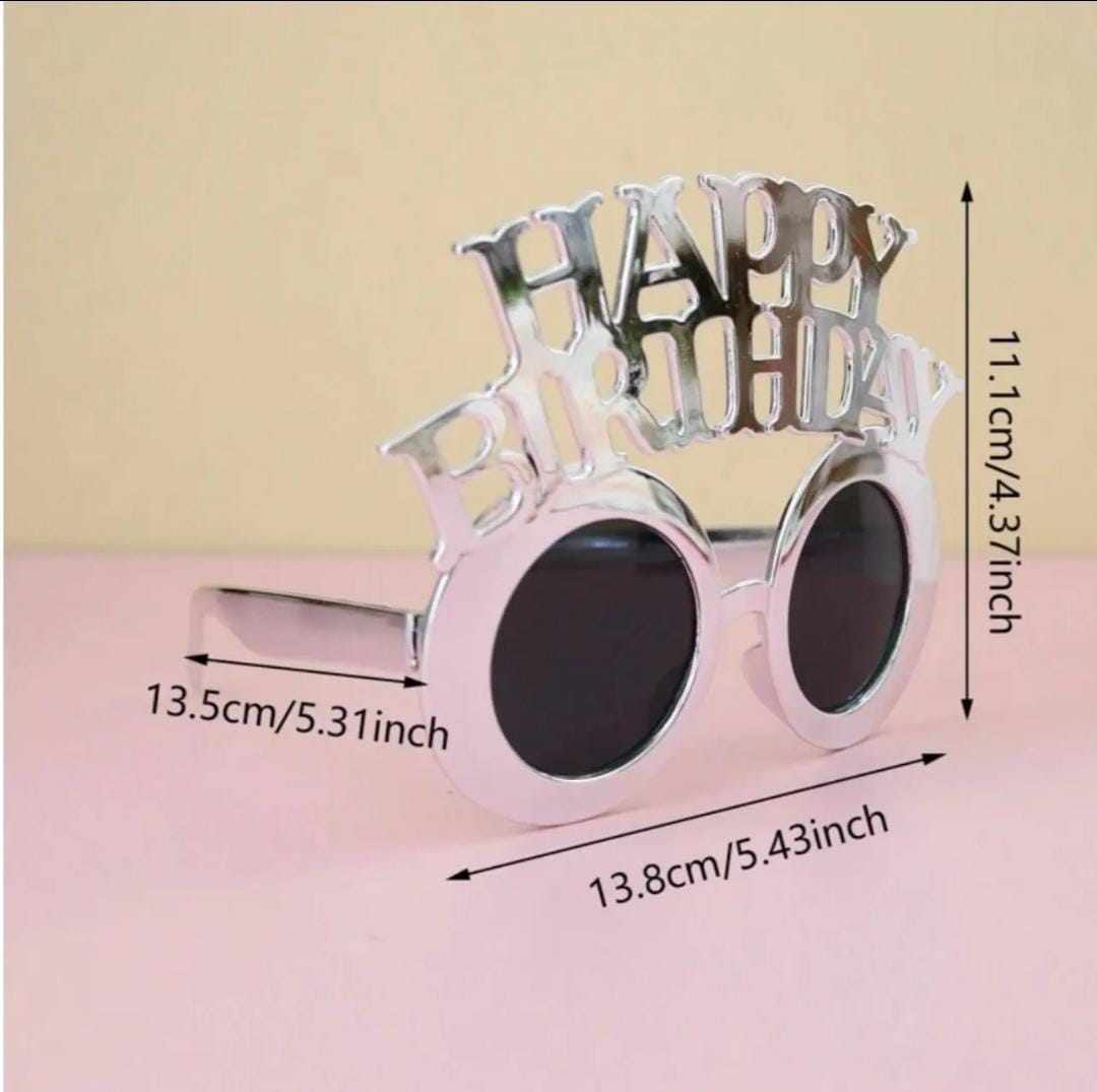 Happy Birthday Glass- Silver