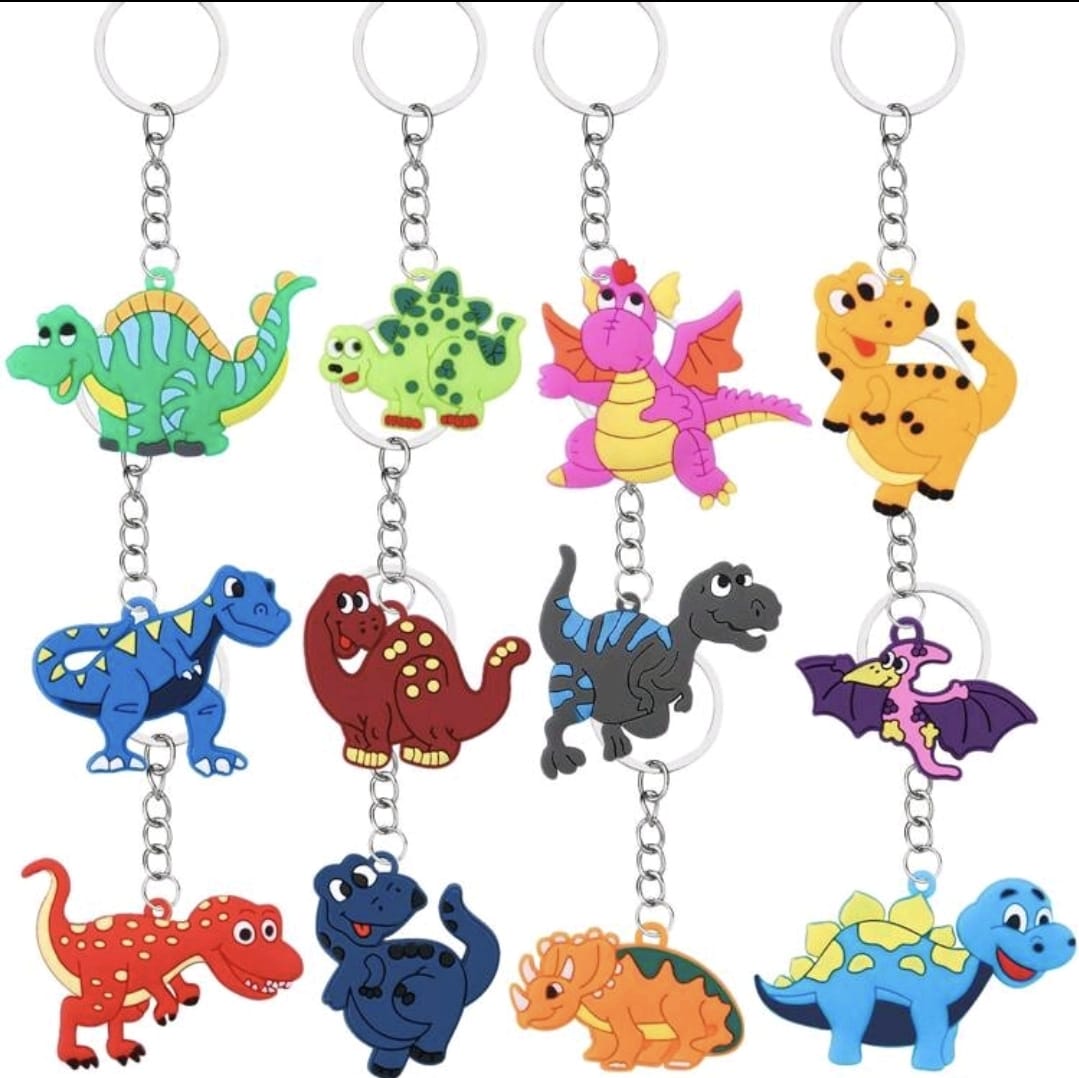 12 pcs dino key chain