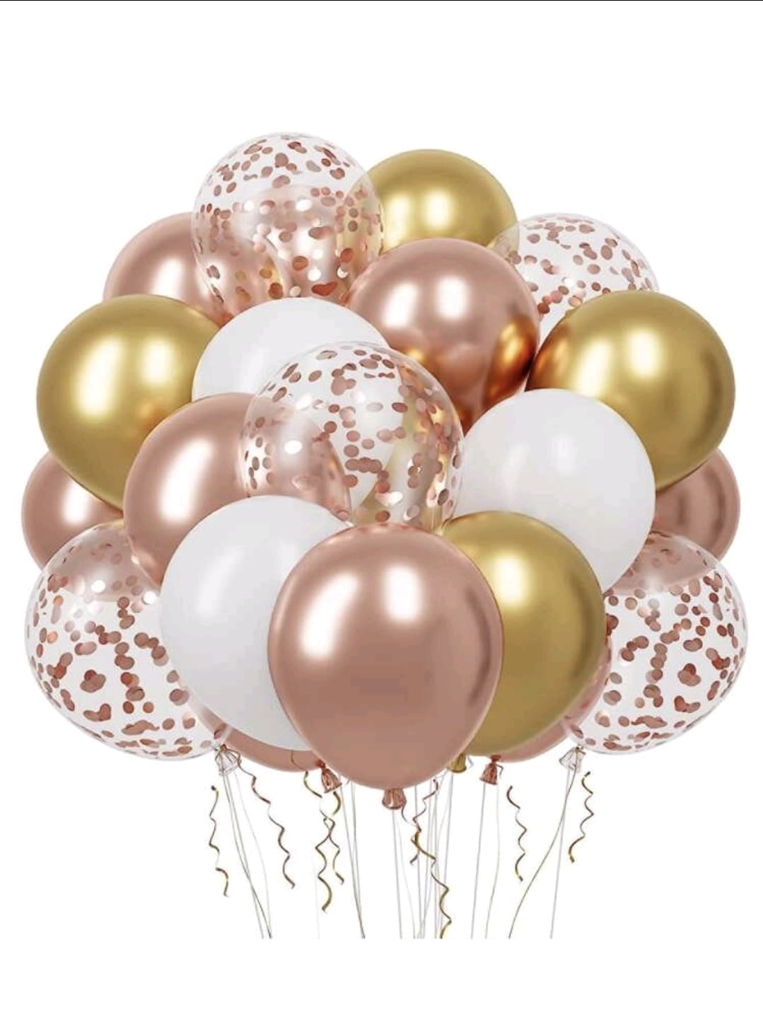 10 pcs gold rosegold balloons helium bunch
