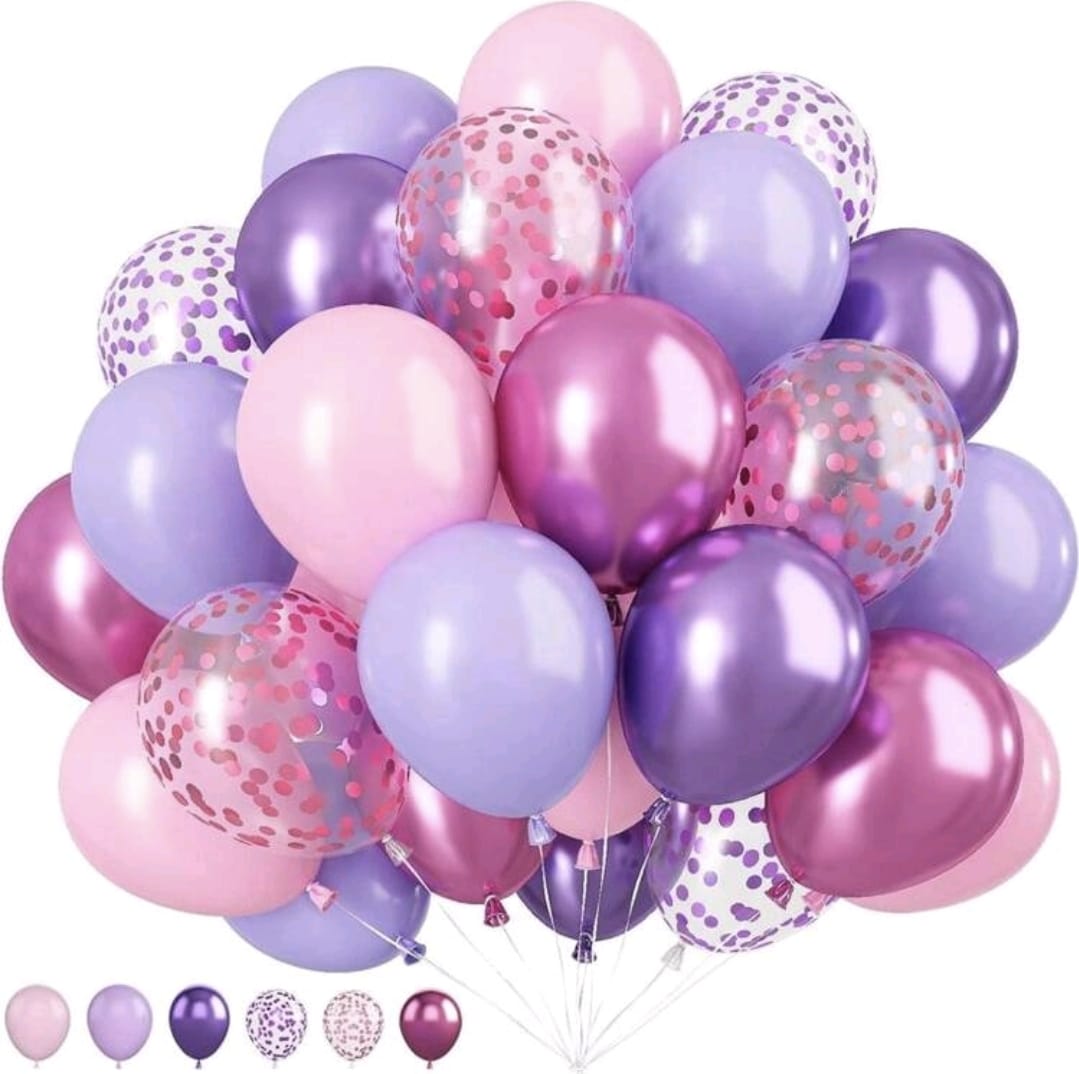 10 pcs pink purple balloons helium bunch
