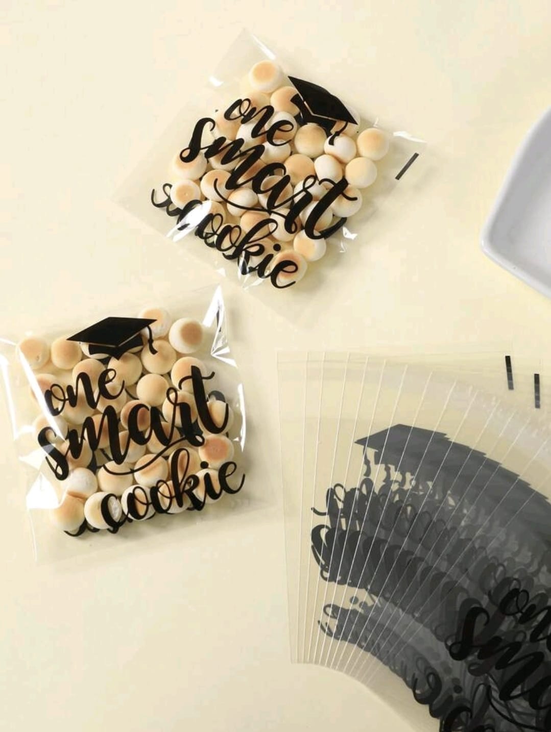 50pcs cookie grad candy bag