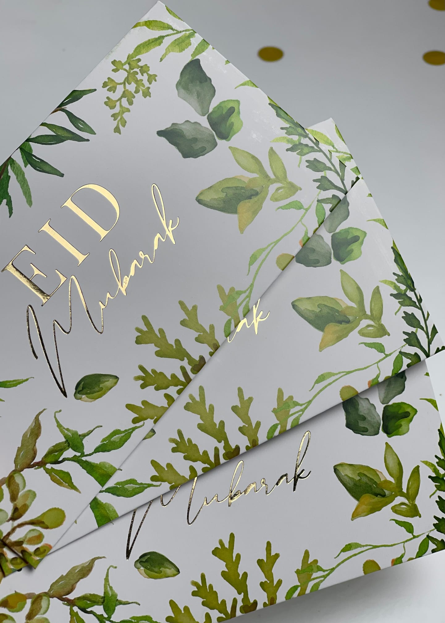 Eid Mubarak Money Wallets Envelopes - Eidi Gift green leaf style 10pcs